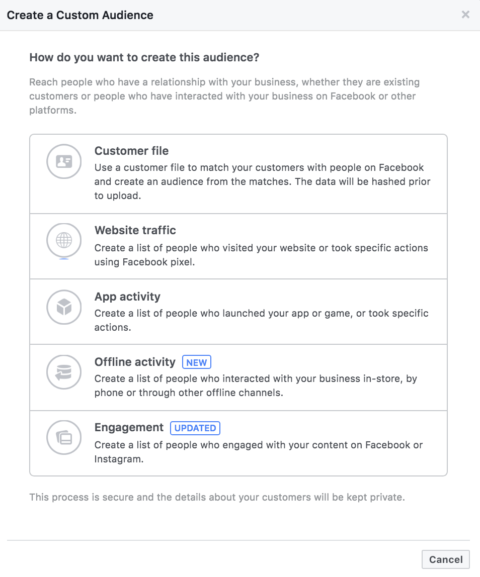 Creating a Facebook Custom Audience