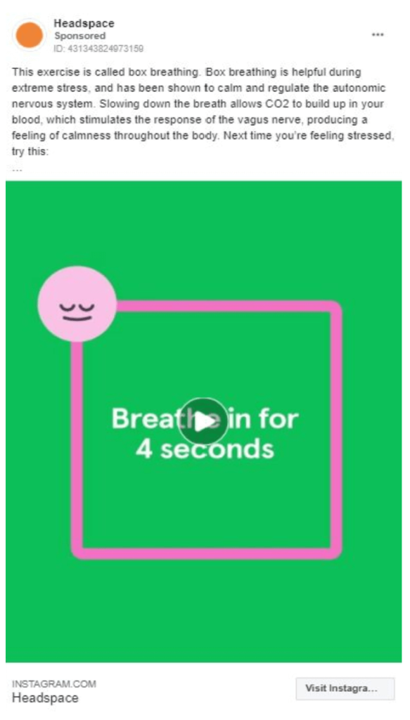 Headspace Facebook Ad Example