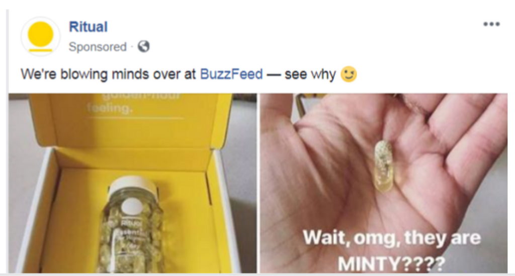 Ritual Facebook Ad Example